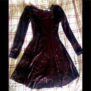 Long Sleeve Velvet Mini Dress